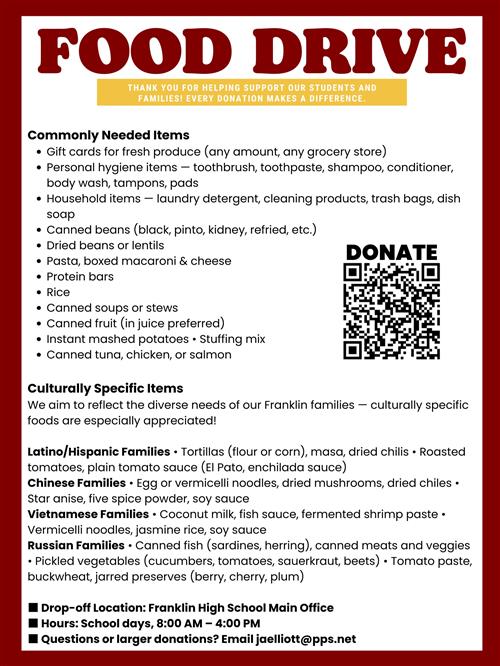 Commonly needed items - Franklin Food Pantry